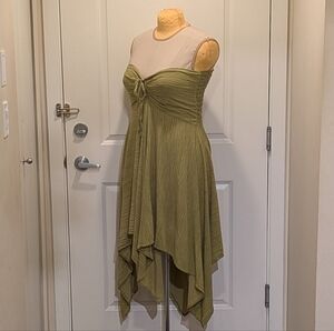 EUC Handmade L/XL 100% Indonesian Rayon Shirred Back Boho Hippie Dress